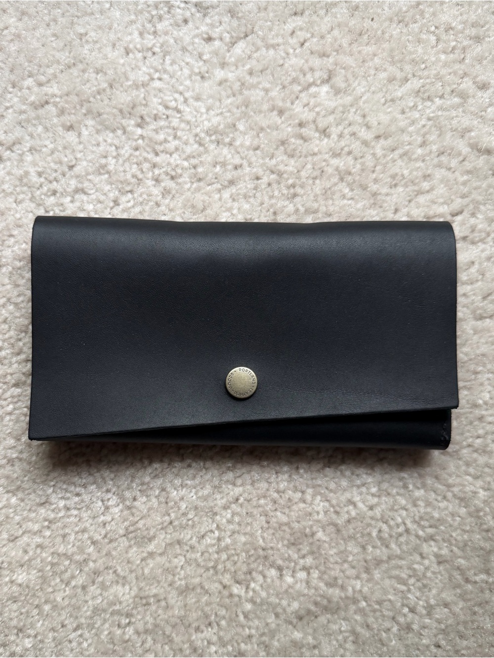 Portland Leather Black Folded Leather Wallet